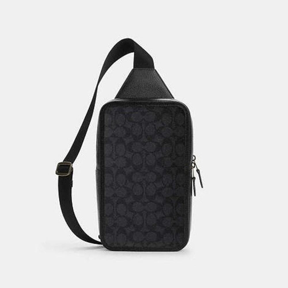 Coach Sullivan Pack in Signature Canvas in Gunmetal/Charcoal/Black Men's C9867